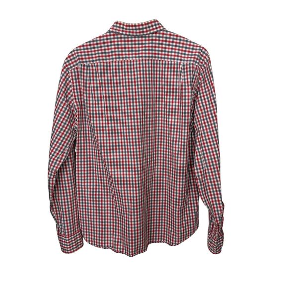J Crew Mens XL Slim Fit Button Down Shirt Red White Gray Office Preppy Work - Picture 3 of 7